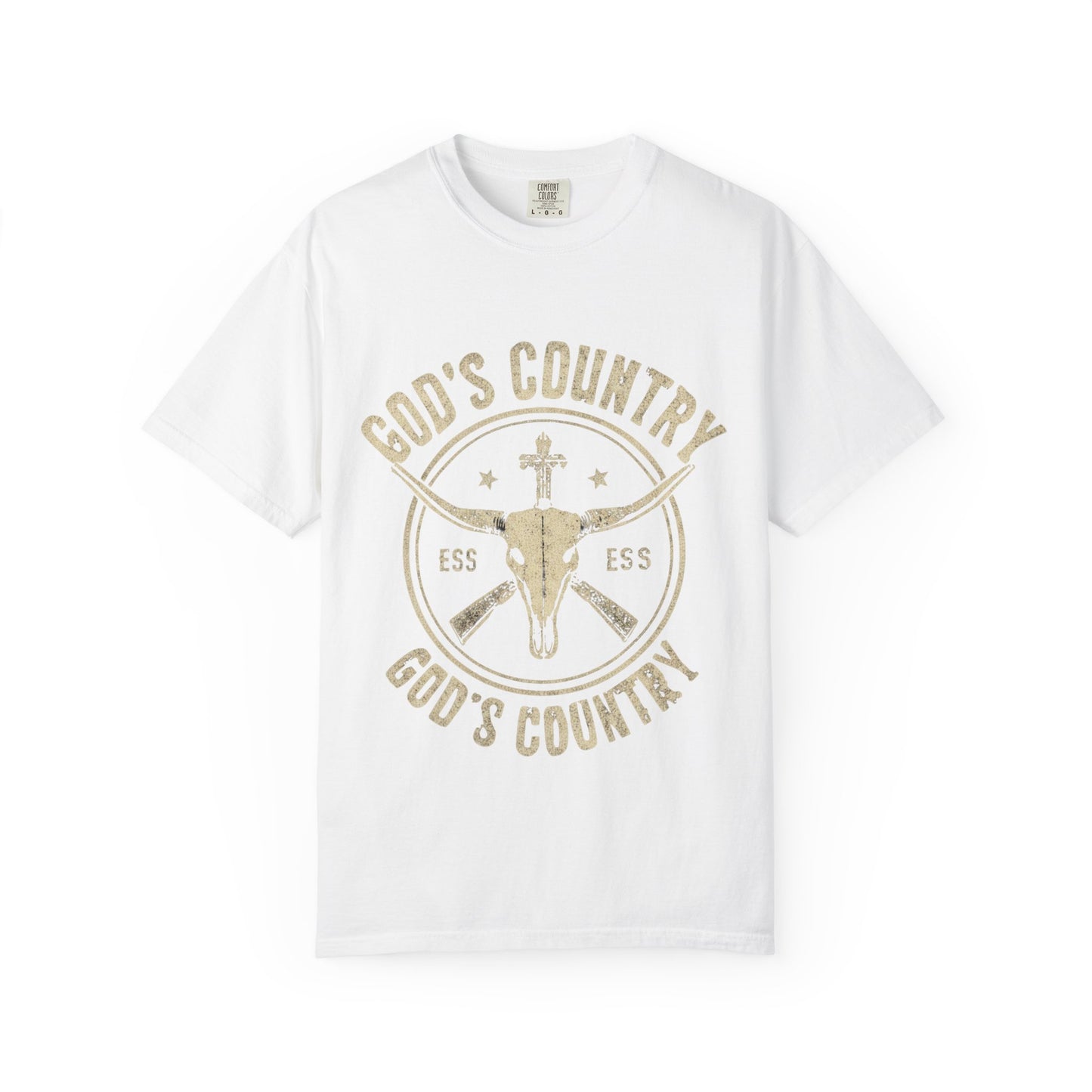 God's Country T-Shirt — Western Longhorn Cross Graphic