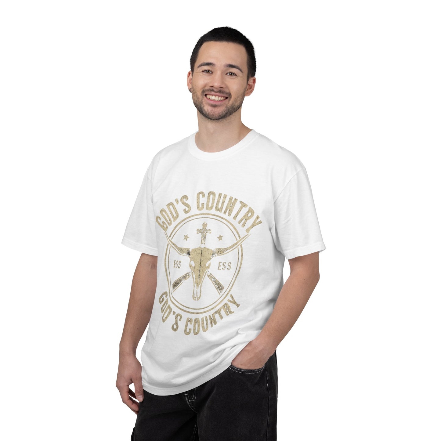God's Country T-Shirt — Western Longhorn Cross Graphic