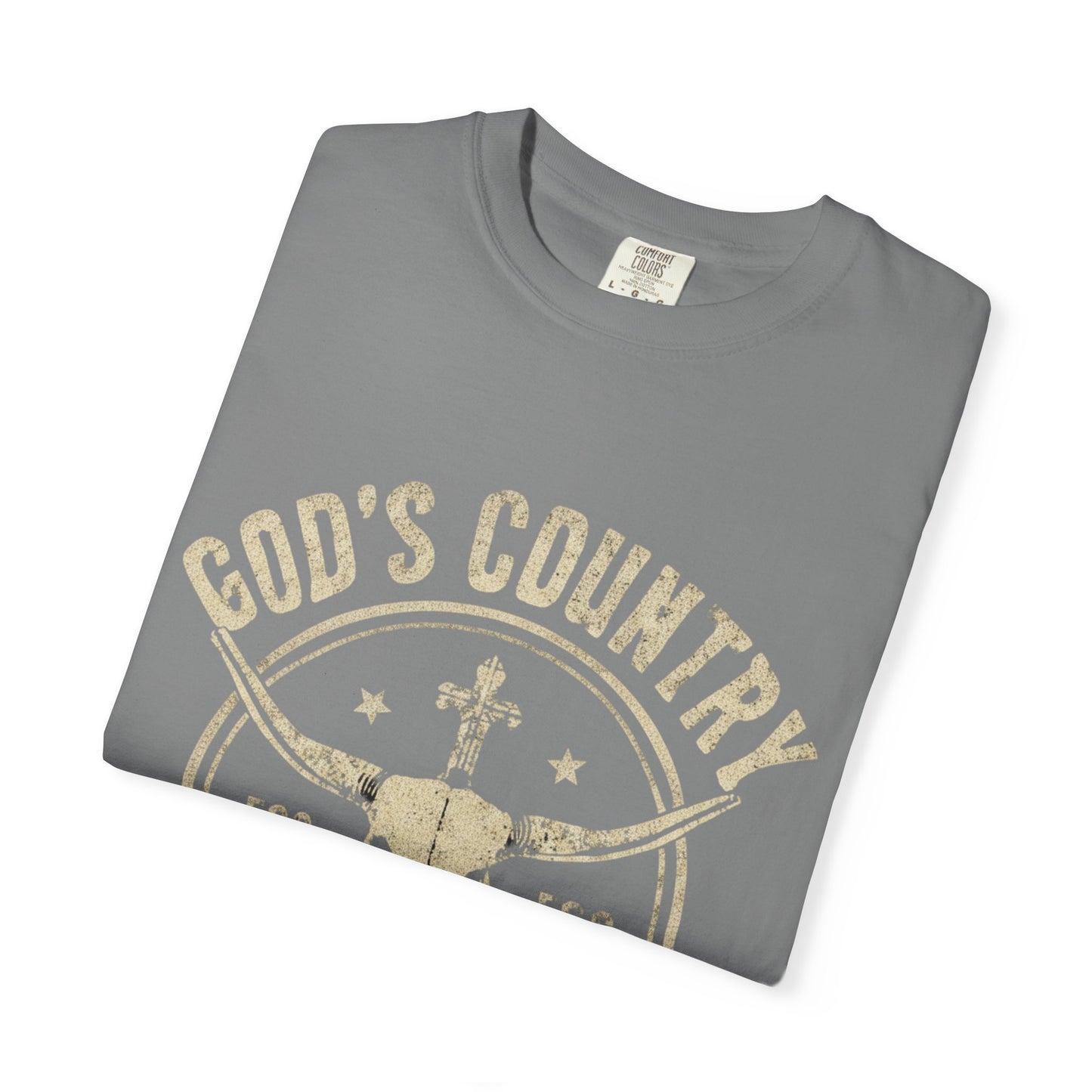 God's Country T-Shirt — Western Longhorn Cross Graphic